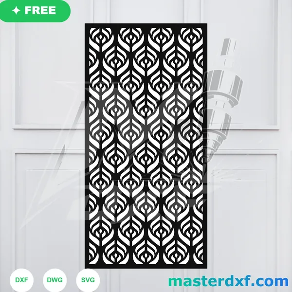 Peacock Feather Door Panel DXF DXF File